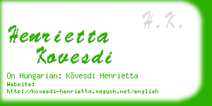 henrietta kovesdi business card