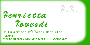 henrietta kovesdi business card